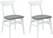 vidaXL - Eetstoelen - 2 st - Massief Rubberhout - Wit - 42 x 47.5 x 81 cm