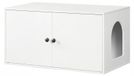 Merkloos Kattenbakmeubel Wit - Kattenbakkast hout - 80 x 45 x 41,5 cm - Met zij-ingang