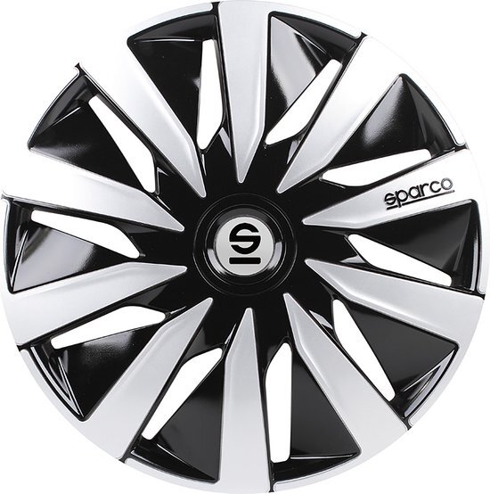 Sparco 4 Delige Wieldoppenset Lazio 13 inch zwartzilver