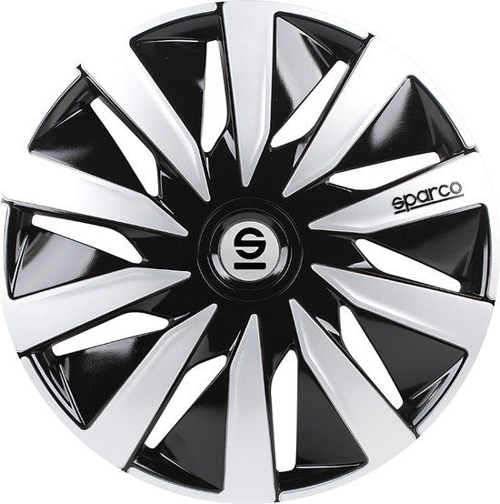 Sparco Wieldoppen Lazio 13 Inch Zwart/Zilver - Set van 4