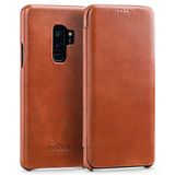 moVear étui pour smartphone FlipSide S compatible avec Samsung Galaxy S9 + [Plus] [6.2 "], avec clips magnétiques, un chiffon en microfibre, marron