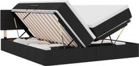vidaXL LED-opbergbed met matras Zwart 180 x 200 cm Stof