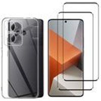 Phonillico® Case voor Xiaomi Redmi Note 13 PRO PLUS 5G / Redmi Note 13 PRO+ 5G en 2 Gehard Glas Screenprotector