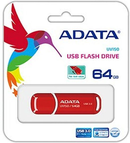 ADATA DashDrive UV150 USB Flash Drive - 64GB - Red