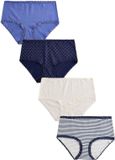 Next - Dames - Set van 4 midislips van kant en katoen - Blauw
