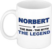Bellatio Decorations naam cadeau mok - Nobert - man myth legend - koffiemok - 300 ml - collega - vaderdag