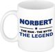 Bellatio Decorations naam cadeau mok - Nobert - man myth legend - koffiemok - 300 ml - collega - vaderdag