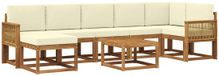 vidaXL - Hoek loungeset - 7 zitplekken - Polyester - Naturel et crème