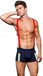 Envy Fireman Bottom With Suspenders L/XL - Blue/Red