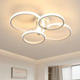 DELIPOP Moderne LED Plafondlamp, 48W 5400LM Plafondlamp, Ronde Acryl Ring Licht Inrichting, Witte Kroonluchter voor Keuken, Woonkamer, Slaapkamer, Kantoor, Warm Wit Licht 3000K