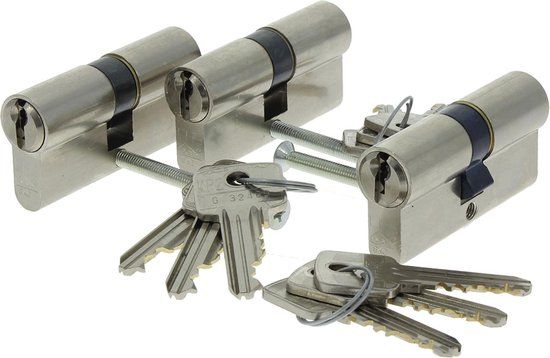 STARX Cilinderslot SKG 2 Vernikkeld 60 mm 3 stuks gelijksluitend