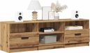 Maison Exclusive - Meuble TV en chêne massif, fabriqué artisanalement, 150x33,5x45 cm, fibre de bois