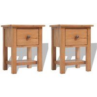 vidaXL Nachtkastjes 2 st 36x30x47 cm massief eikenhout