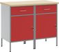 vidaXL Werkkastset, 2 stuks, rood en staalgrijs