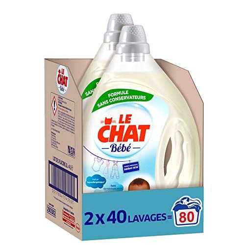 Le Chat Bebe vloeibaar wasmiddel, 80 wasbeurten (2 x 2 l)