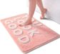 QJHOMO Tapis de bain rose et blanc, 40 x 60 cm