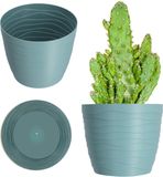 KADAX Pot en plastique, diamètre 11-19 cm, 7 couleurs, pot de plante simple, jardinière moderne, protection de pot robuste, pot rond, diamètre 13 cm, menthe poivrée