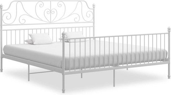 vidaXL Bedframe metaal wit 200x200 cm