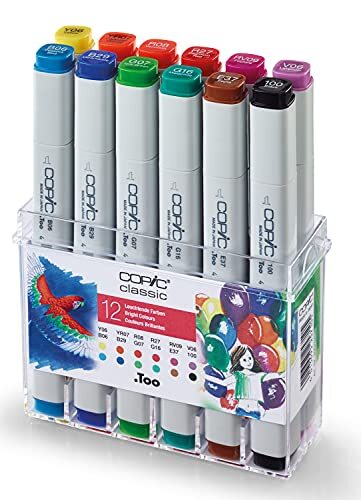 Copic Classic Set heldere kleuren, 12 stuks