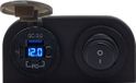 ProRide Prise USB C 12V 3 Ports Montage en interrupteur/Voltmètre - QC3.0 - Double montage - Bleu