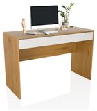 Bureau avec 2 tiroirs, 120x50 cm, chêne/blanc