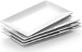 OEM DOWAN 9,7" Rechthoekige Serveerschaal - Wit Porselein - Set van 4