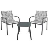 HOME DECO FACTORY - HDO0382 - Compacte Tuinset met Elegant Geometrisch Patroon - Grijs