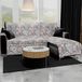 PETTI Artigiani Italiani - Hoekbank, bankovertrek met schiereiland, 3-zitsbankhoes met eiland rechts, bankovertrek met chaise longue, grijze bloemen, 100% Made in Italy