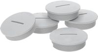Kalitec 5 stuks G4512210 M12 afdichtpluggen, kunststof, rond, lichtgrijs