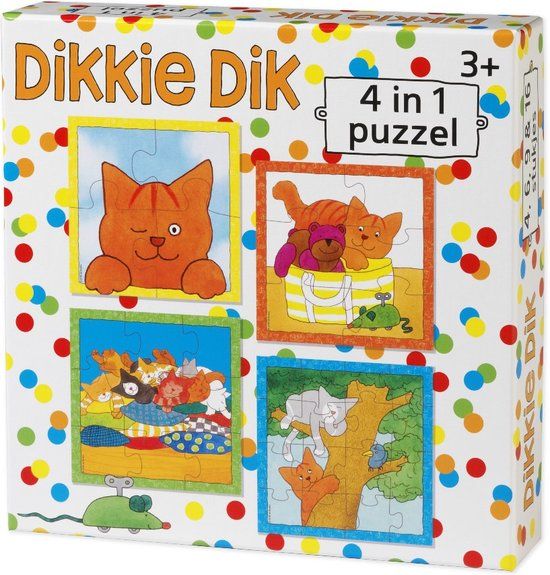 Bambolino Dikkie Dik 4-in-1 Puzzel - Educatief Peuter Speelgoed - 3+ Jaar - Bambolino Toys