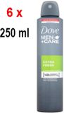 Dove Men+Care Extra Fresh Deospray 6x150ml - Voordeel Verpakking