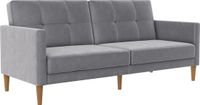 I.T.T. Lilly-Slaapbank - 3-zits - Lichtgrijs Velours