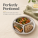 PURE COOK Acier inoxydable 304 Plateau de repas rond divisé en 3 sections Finition électrolytique Assiette en métal légère Enfants Adultes Camping-car Contrôle des portions Diabétiques Perte de poids Dîner Déjeuner Cafétéria Vaisselle de table