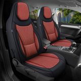 Bremer Sitzbezüge Opel Corsa Autostoelhoezen Bj 2014-19 – Stoelhoezen voor bestuurder en passagier in Zwart/Wijnrood