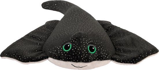 Warmte/magnetron opwarm knuffel manta rog - Zwart - Pluche
