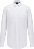 Hugo Boss BOSS Hank slim fit overhemd - popeline - wit - Strijkvriendelijk - Boordmaat: 45