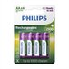 Philips AA Oplaadbare batterijen - 4 stuks | 2500 mAh NiMH