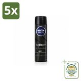 NIVEA MEN DEEP Anti-transpirant spray - Black Carbon - 150 ml - Pakket - 5 stuks