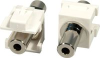 LINDY 60528 Adapter [1x 3,5mm-bus - 1x 3,5mm-bus] Zilver, Wit