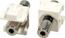 LINDY 60528 Adapter [1x 3,5mm-bus - 1x 3,5mm-bus] Zilver, Wit