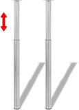 vidaXL Tafelpoten telescopisch roestvrij staal 710 mm - 1100 mm 2 st