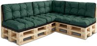 Amazinggirl Palletkussens Outdoor Kussen Set van 7 palletkussens - Kussens voor pallets Euopallets palletbank en palletmeubels Groen