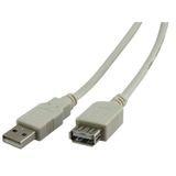 Waytex 11318 USB-kabel USB 2.0 1,8 m Beige