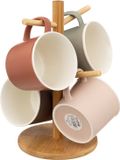 Rack Secret de Gourmet NATURE theebekers op standaard 380 ml, Keramiek, kleurrijk, 4 stuk(s)