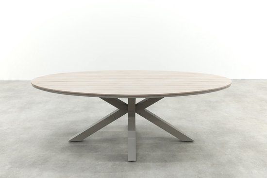 Garden Impressions Edison tafel ovaal - 220x115 cm -taupe -light teak Vironwood