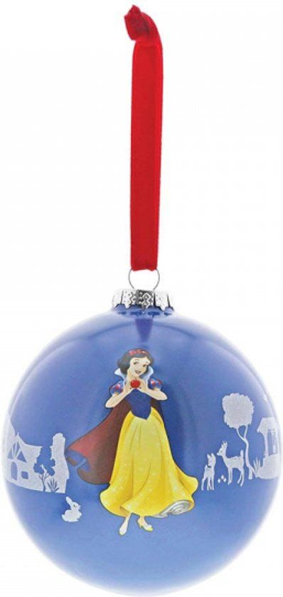 Disney Enchanting Collection Kerstbal - Sneeuwwitje - Blauw/Geel/Rood - Glas