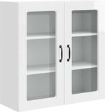 vidaXL Wandkast met glazen deuren, model PORTO, hoogglans wit, 80 x 31 x 80 cm