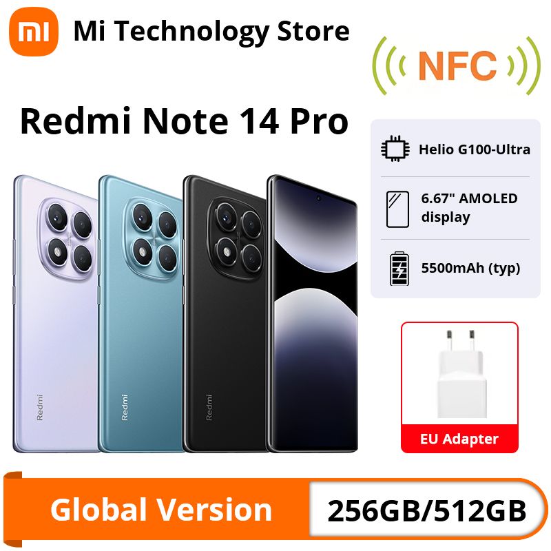 Xiaomi Redmi Note 14 Pro 4G NFC Smartphone - 200MP AI Camera