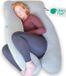 Ella U-Vorm Coussin de grossesse XXL - Coussin latéral en Coton - Coussin corporel - Coussin d'allaitement - Coussin corporel 140x80cm - Housse amovible