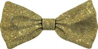 Merkloos / Sans marque Plenty Gifts Vlinderstrikje voor grote honden - goud - glitters - 16 x 8 cm